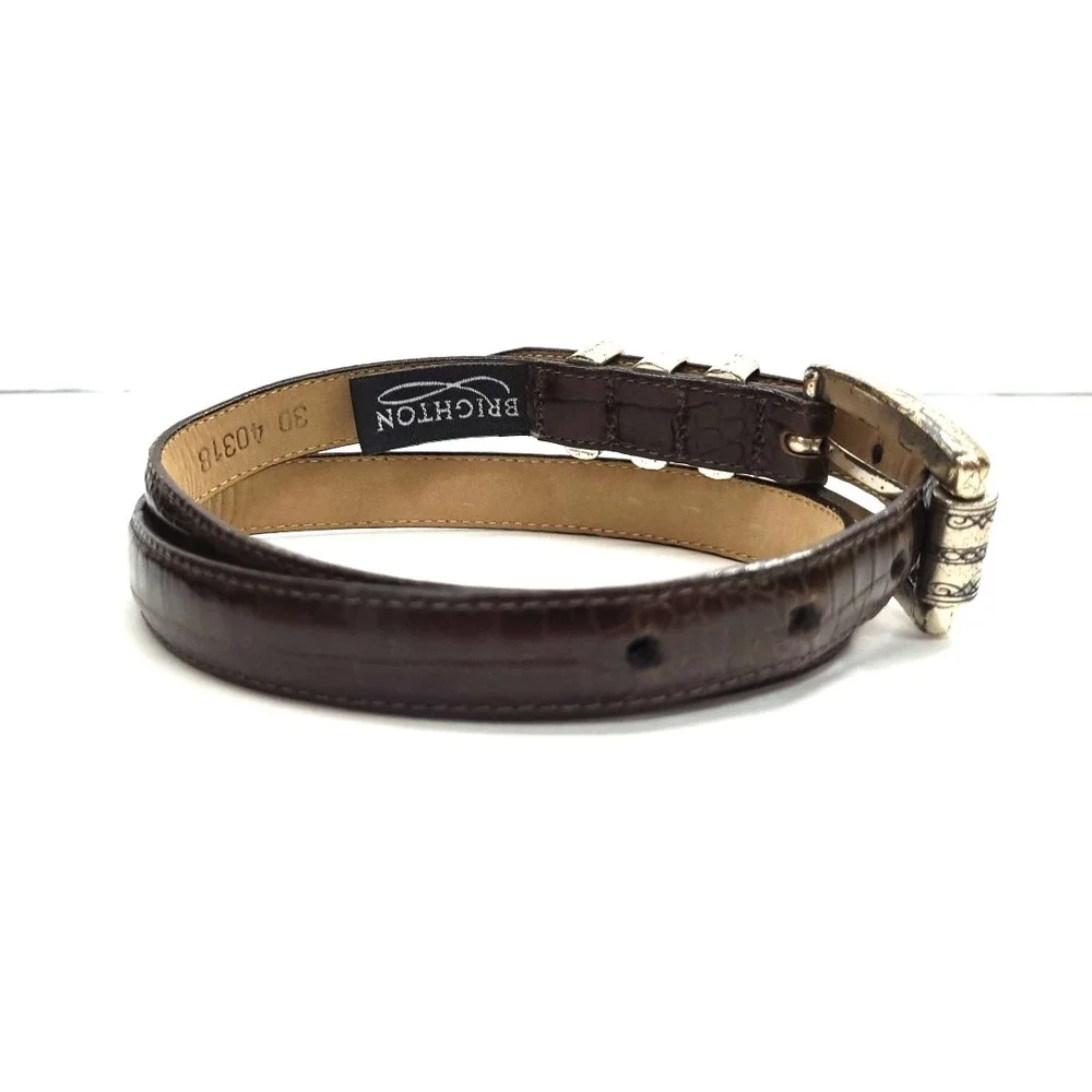 Ladies Brighton Belt Sz 30 Alligator Embossed Made in USA